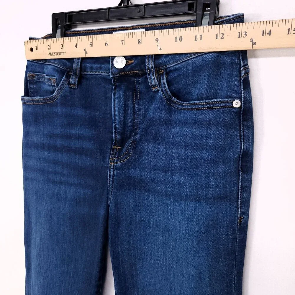 Frame Jeans Le Crop Mini Boot Womens Size 25 Blue Whiskered Cut-off Raw Hem - Picture 6 of 15